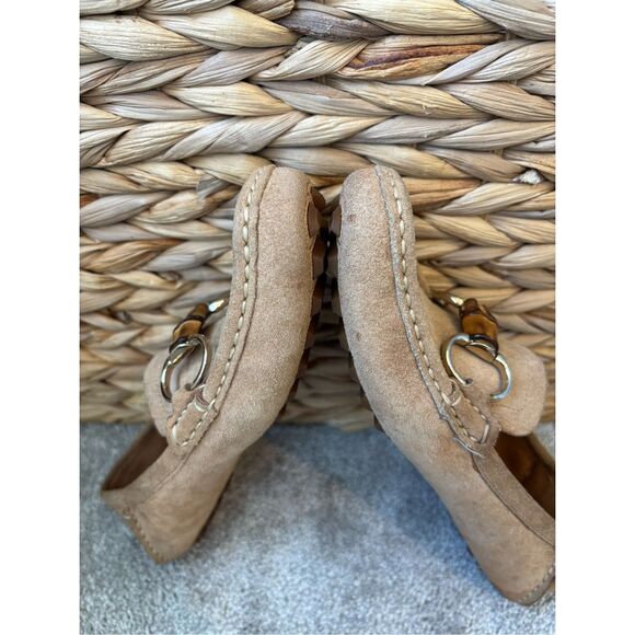 EUC GUCCI Suede bamboo horsebit driving loafer, tan, Sz 36 $1,050 - Picture 5 of 10
